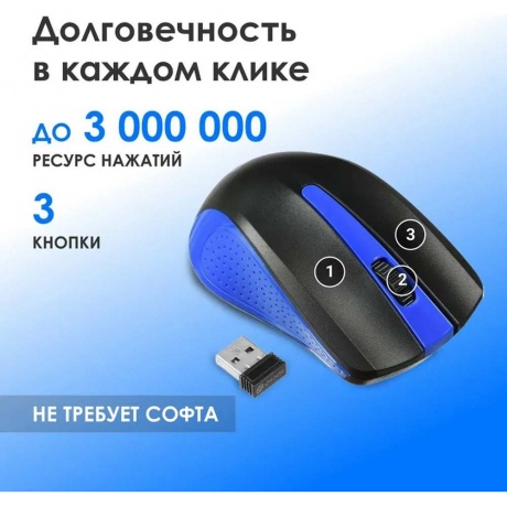 Мышь Oklick 485MW Black-Blue USB - фото 16