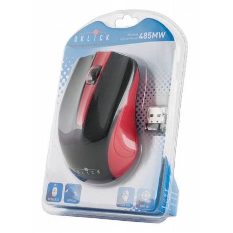 Мышь Oklick 485MW Black-Red USB - фото 5