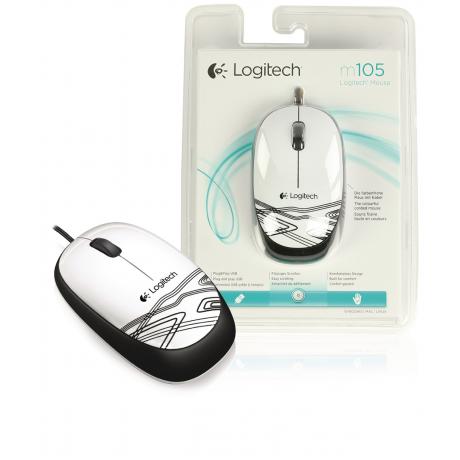 Мышь Logitech Mouse M105 White USB - фото 4