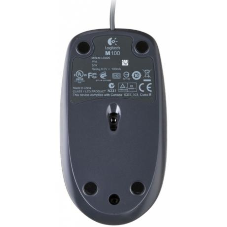 Мышь Logitech M100 Black USB - фото 4