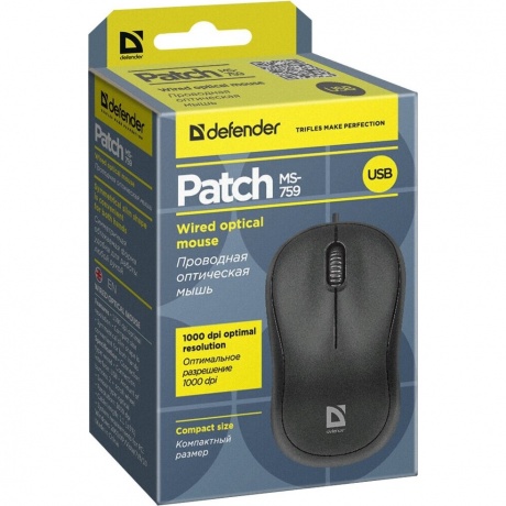Мышь Defender Patch MS-759 черный - фото 3