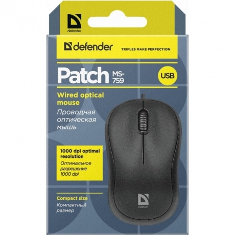 Мышь Defender Patch MS-759 черный - фото 4