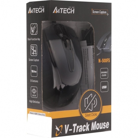 Мышь A4Tech V-Track Padless N-500FS черный - фото 8