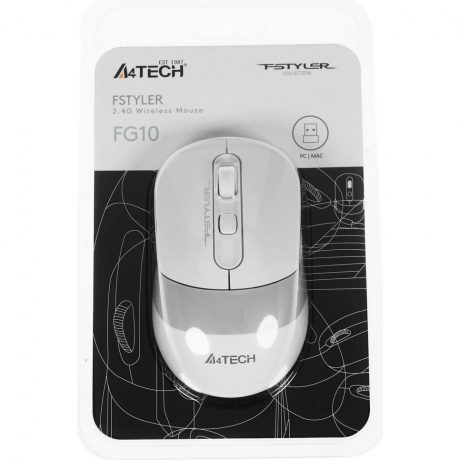 Мышь A4Tech Fstyler FG10 белый/серый - фото 7