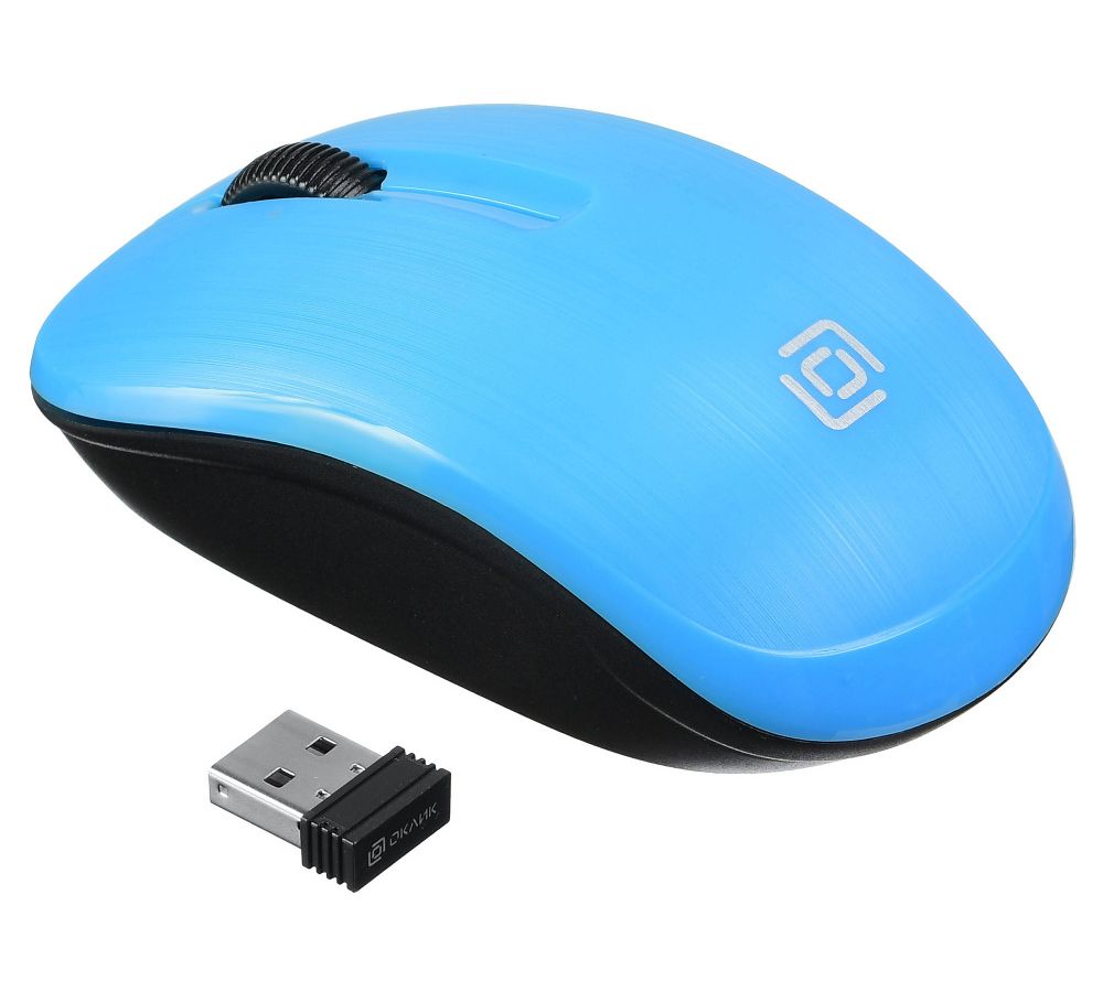 Мышь Oklick 525MW голубой набор клавиатура мышь oklick 250m клав черный мышь черный usb беспроводная slim