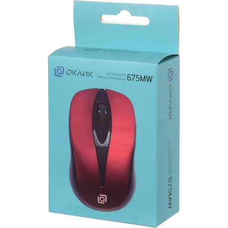Мышь Oklick 675MW черный/красный - фото 6