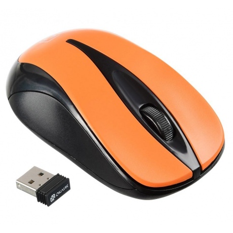 Мышь Oklick 675MW черный/оранжевый - фото 2