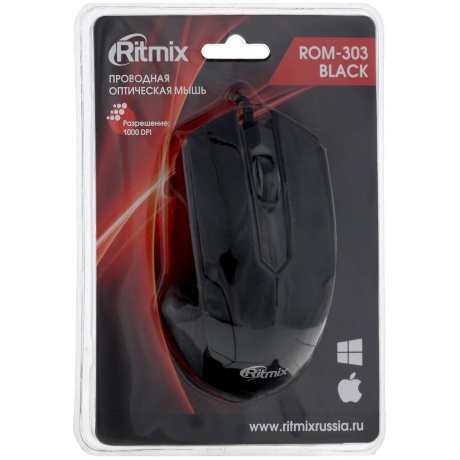 Мышь Ritmix ROM-303 Gaming Black - фото 2