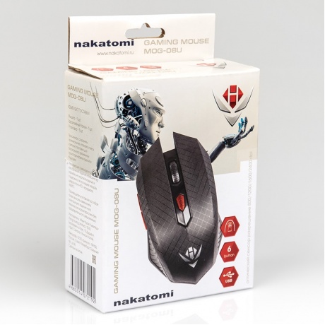 Мышь Nakatomi MOG-08U USB Black - фото 2