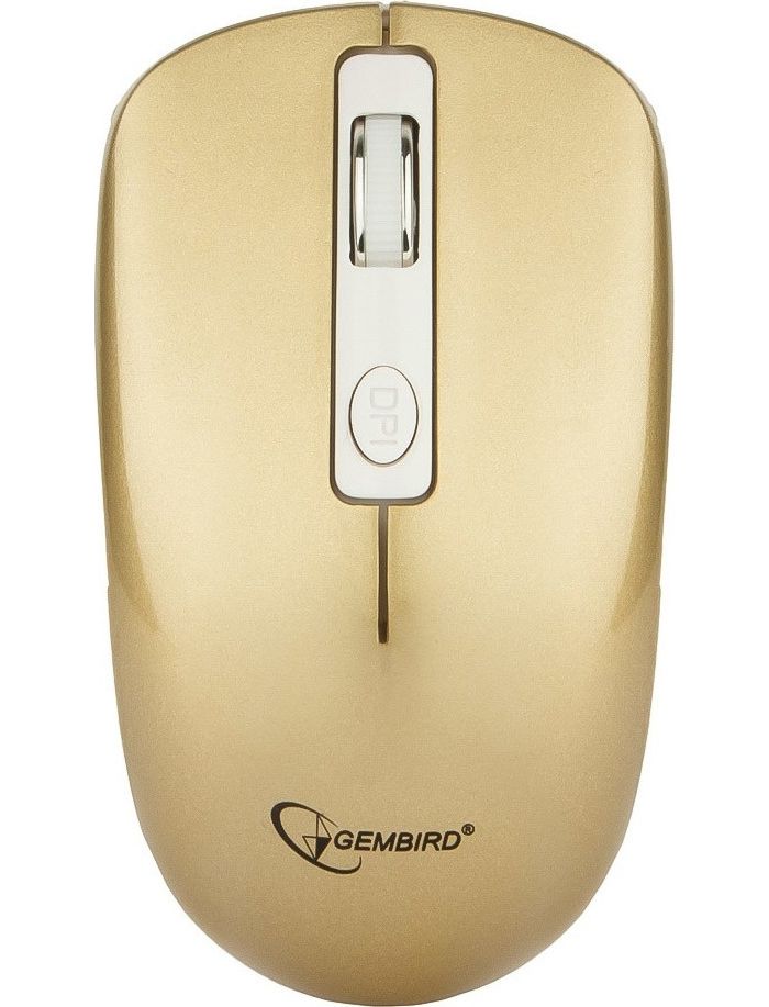 Мышь Gembird MUSW-400-G Gold беспроводная мышь с бесшумными кнопками canyon mw 9 usb 2 4 ггц bluetooth 800 1000 1200 1500dpi 6