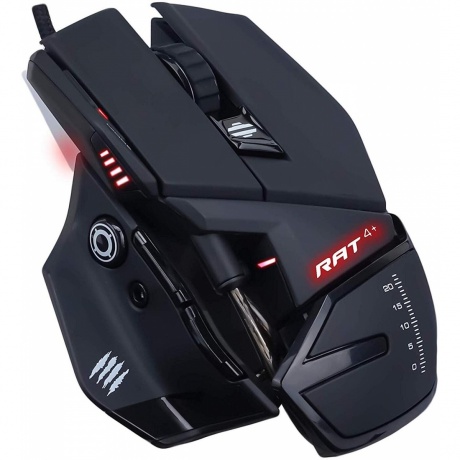 Игровая мышь Mad Catz  R.A.T. 4+ чёрная (PMW3330, USB, 9 кнопок, 7200 dpi, красная подсветка) - фото 2