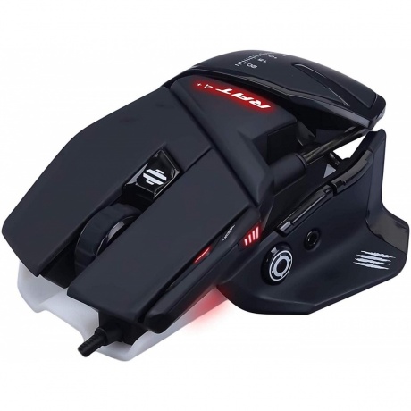 Игровая мышь Mad Catz  R.A.T. 4+ чёрная (PMW3330, USB, 9 кнопок, 7200 dpi, красная подсветка) - фото 3