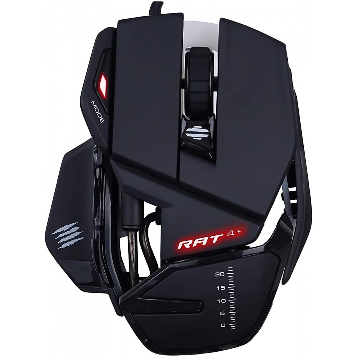 Игровая мышь Mad Catz R.A.T. 4+ чёрная (PMW3330, USB, 9 кнопок, 7200 dpi, красная подсветка) игровая мышь mad catz r a t pro x3 чёрная pmw3389 omron usb 10 кнопок 16000 dpi rgb подсветка