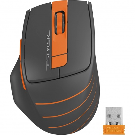 Мышь A4Tech Fstyler FG30S серый/оранжевый silent беспроводная USB (6but) - фото 4