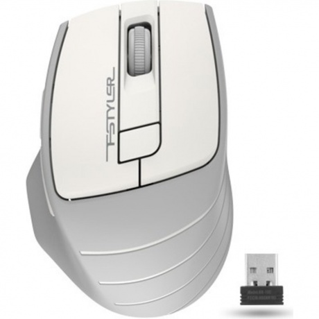 Мышь A4Tech Fstyler FG30S белый/серый silent беспроводная USB (6but) - фото 5