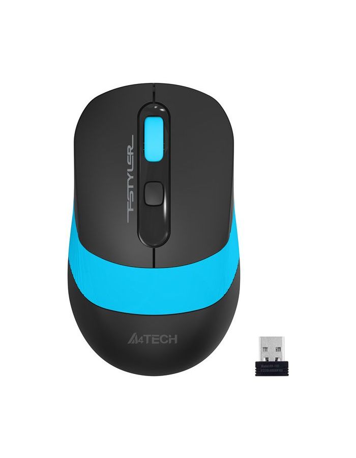 цена Мышь A4Tech Fstyler FG10S черный/синий silent беспроводная USB (4but)