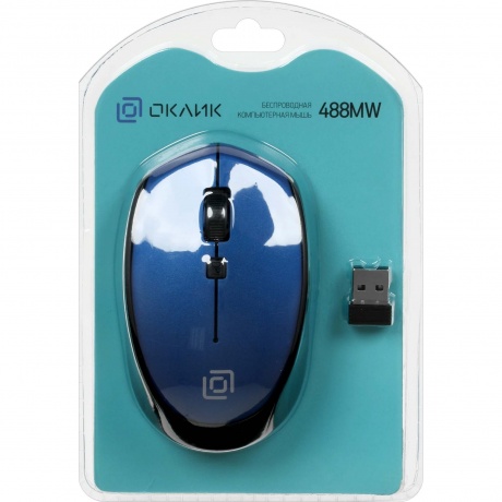 Мышь Oklick 488MW синий/черный - фото 7