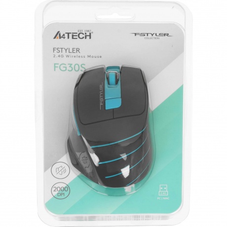 Мышь A4Tech Fstyler FG30S серый/синий - фото 8