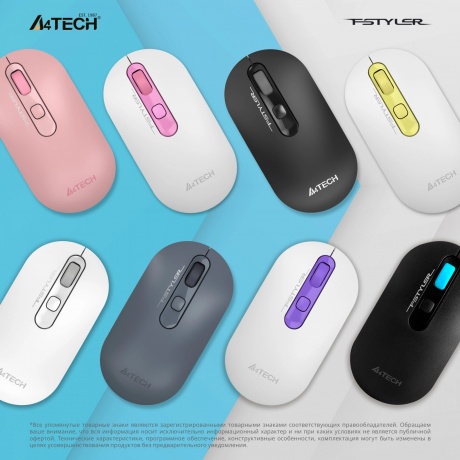 Мышь A4Tech Fstyler FG20 пепельный/синий - фото 13