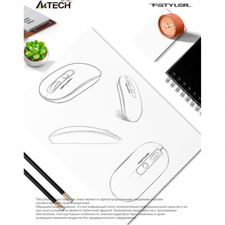 Мышь A4Tech Fstyler FG20 пепельный/синий - фото 20