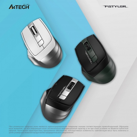 Мышь беспроводная A4Tech Fstyler FB35 Smoky Grey - фото 20