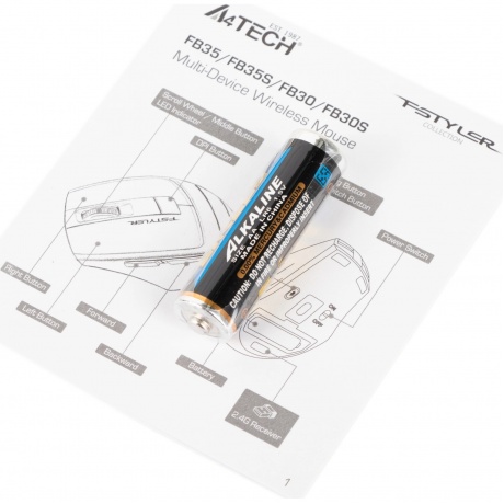 Мышь беспроводная A4Tech Fstyler FB35 Smoky Grey - фото 9