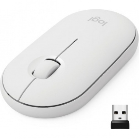 Мышь беспроводная Logitech M350 Pebble Mouse, white (910-005716)