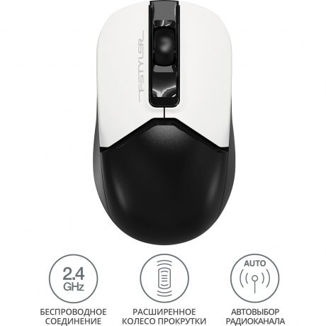 Мышь A4Tech Fstyler FG12 Panda белый/черный - фото 17