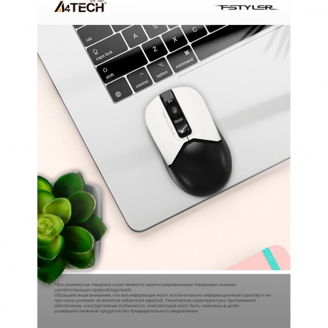 Мышь A4Tech Fstyler FG12 Panda белый/черный - фото 22