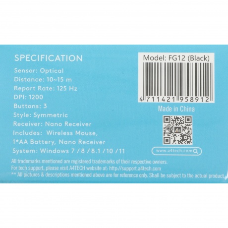 Мышь A4Tech Fstyler FG12 черный - фото 9
