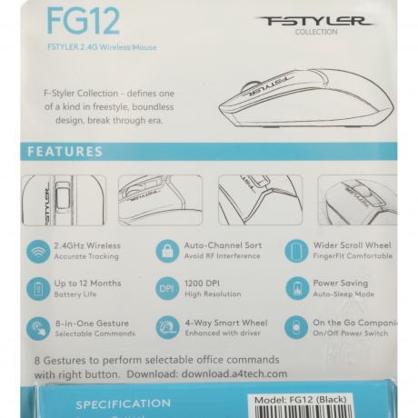Мышь A4Tech Fstyler FG12 черный - фото 10