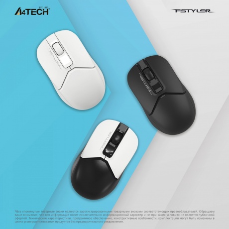 Мышь A4Tech Fstyler FG12S Panda белый/черный - фото 23
