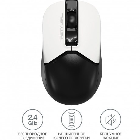 Мышь A4Tech Fstyler FG12S Panda белый/черный - фото 24