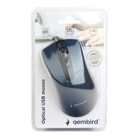 Мышь Gembird MOP-415-B USB синий - фото 3