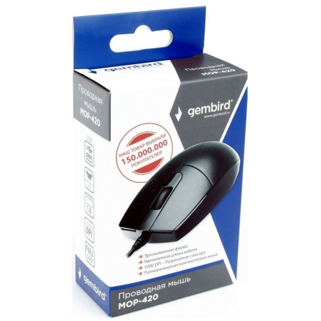Мышь Gembird MOP-420 USB черный - фото 4