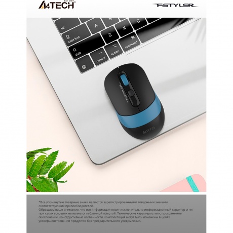 Мышь A4Tech Fstyler FB10C черный/синий - фото 23