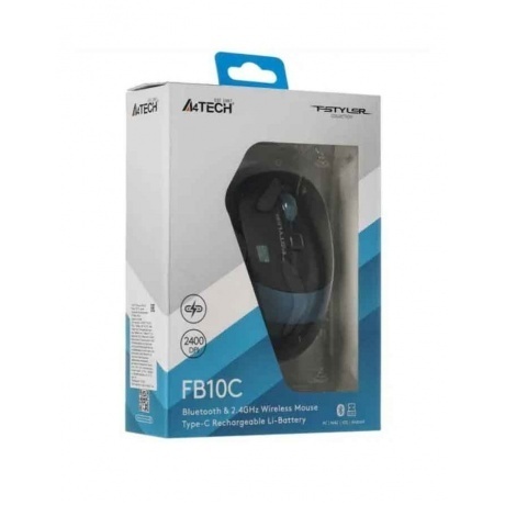 Мышь A4Tech Fstyler FB10C черный/синий - фото 9