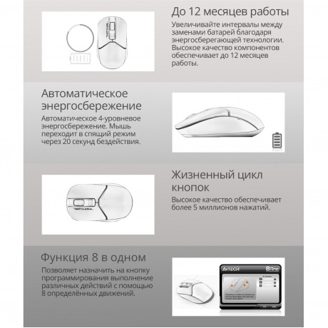 Мышь A4Tech Fstyler FB12 белый/черный - фото 7