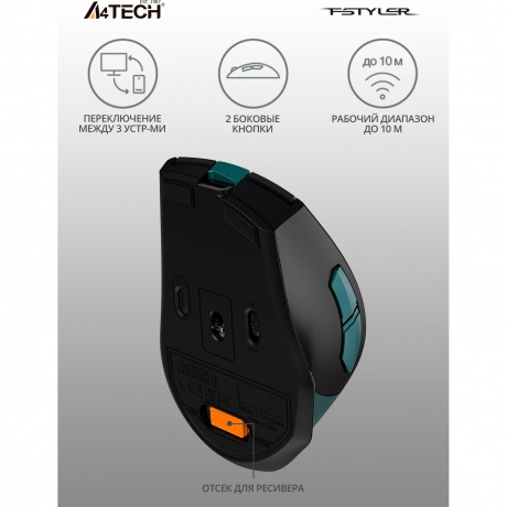 Мышь A4Tech Fstyler FB35C серый/черный - фото 9