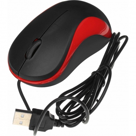 Компьютерная мышь Oklick 115S черный/красный - фото 4