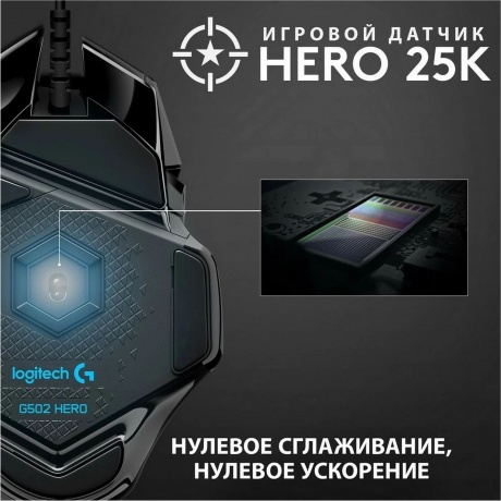 Мышь проводная Logitech G502 HERO (910-005474) Black - фото 20