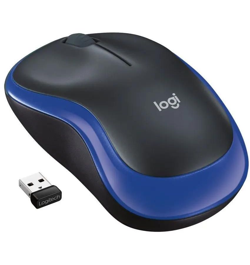 Мышь беспроводная Logitech M185 Blue (910-002632) мышь 910 002238 logitech wireless mouse m185 swift grey