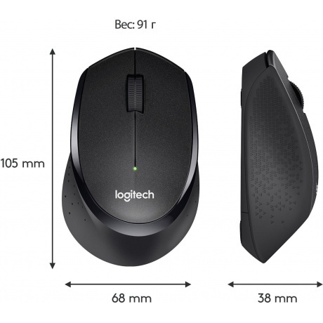 Мышь беспроводная Logitech M330 Silent Plus Black (910-004924) - фото 20