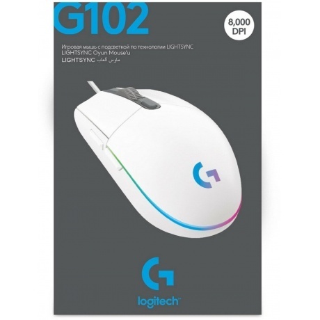 Мышь Logitech G102 LIGHTSYNC White белая (910-005809) - фото 17