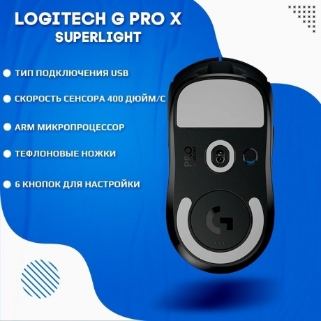 Мышь Logitech PRO X Superlight Black (910-005884) - фото 21