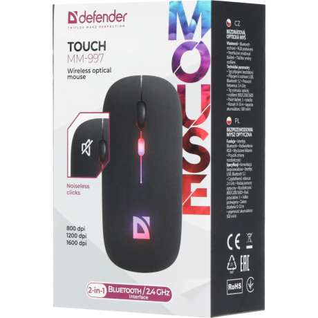 Мышь Defender Touch MM-997 черн (52997) - фото 15