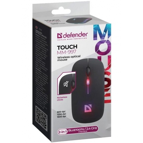 Мышь Defender Touch MM-997 черн (52997) - фото 4