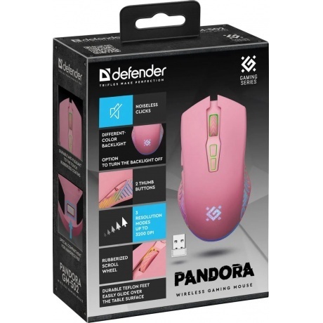 Мышь Defender PANDORA GM-502 PINK (52501) - фото 3