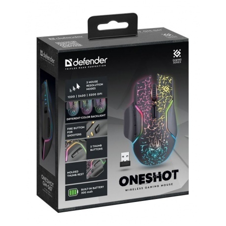 Мышь Defender ONESHOT GM-067 BLACK (52067) - фото 5