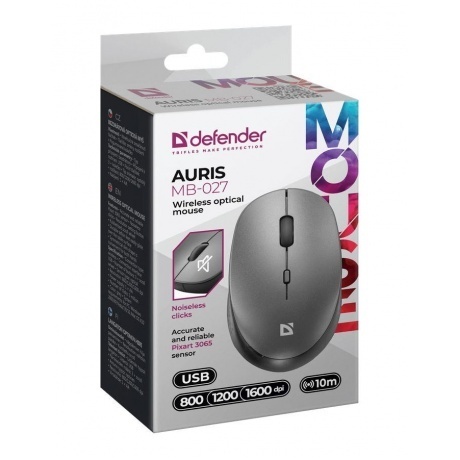 Мышь Defender MB-027 GREY (52029) - фото 4